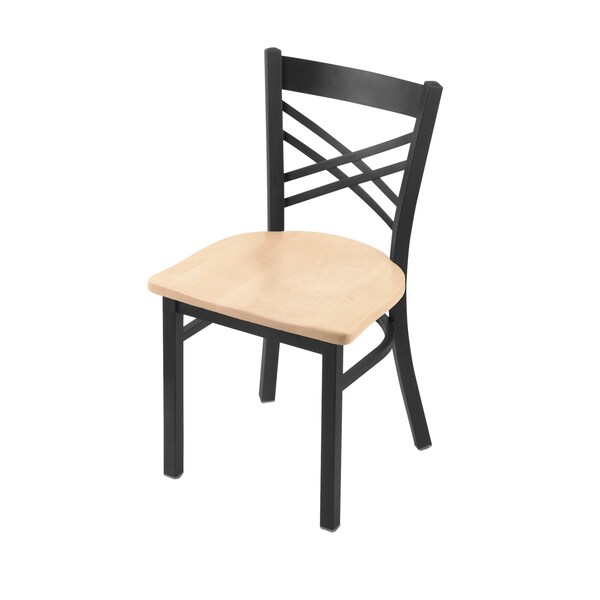 620 Catalina 18" Chair with Pewter Finish and Natural Maple Seat